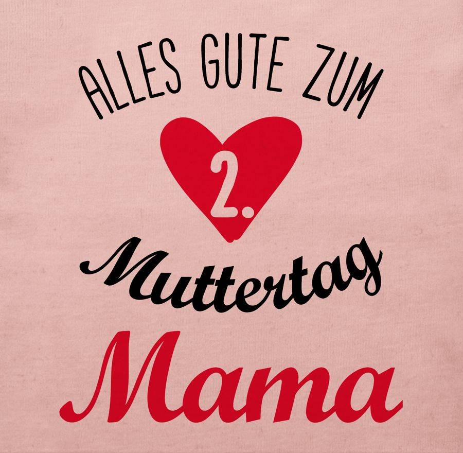 Shirtracer Alles Gute Zum Zweiten Muttertag - Schwarz/rot: T-Shirt Turnbeutel Shirtracer