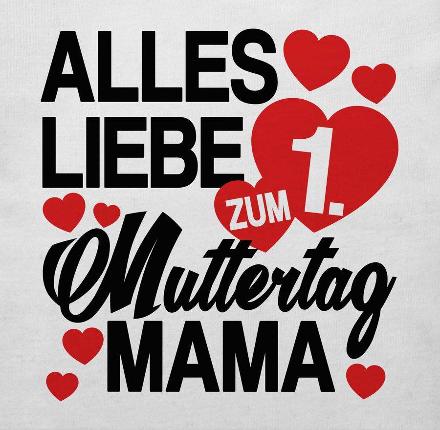 Shirtracer Alles Liebe Zum 1. Muttertag Mama - Rot/schwarz: Tshirt Gym Bag Shirtracer