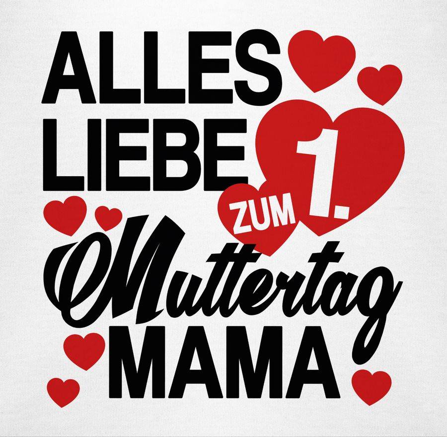 Shirtracer Alles Liebe Zum 1. Muttertag Mama - Rot/schwarz: Tshirt Gym Bag Shirtracer