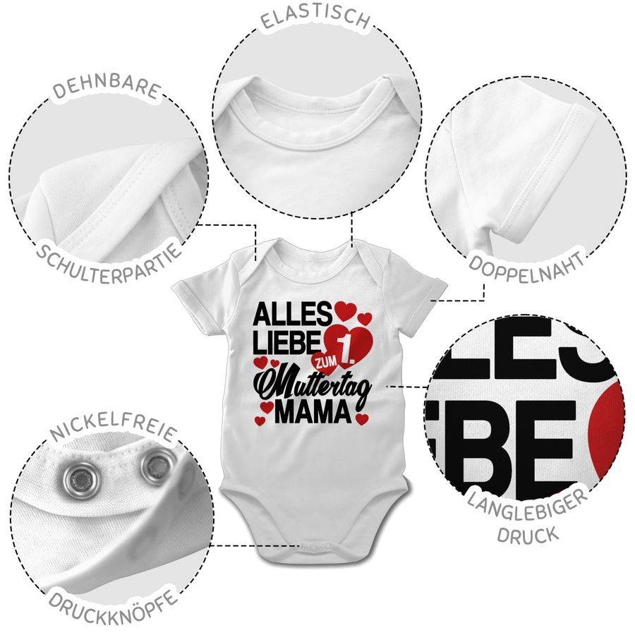 Shirtracer Alles Liebe Zum 1. Muttertag Mama - Rot/schwarz: Tshirt Gym Bag Shirtracer