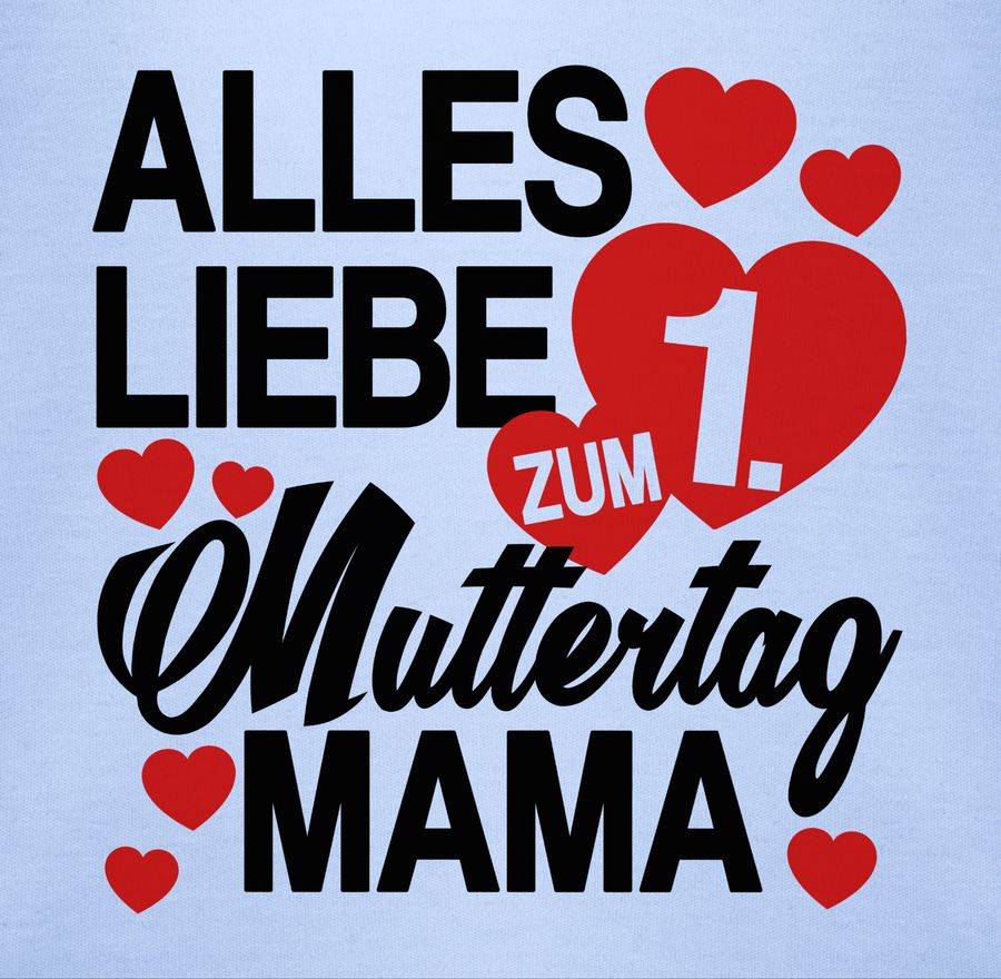 Shirtracer Alles Liebe Zum 1. Muttertag Mama - Rot/schwarz: Tshirt Gym Bag Shirtracer