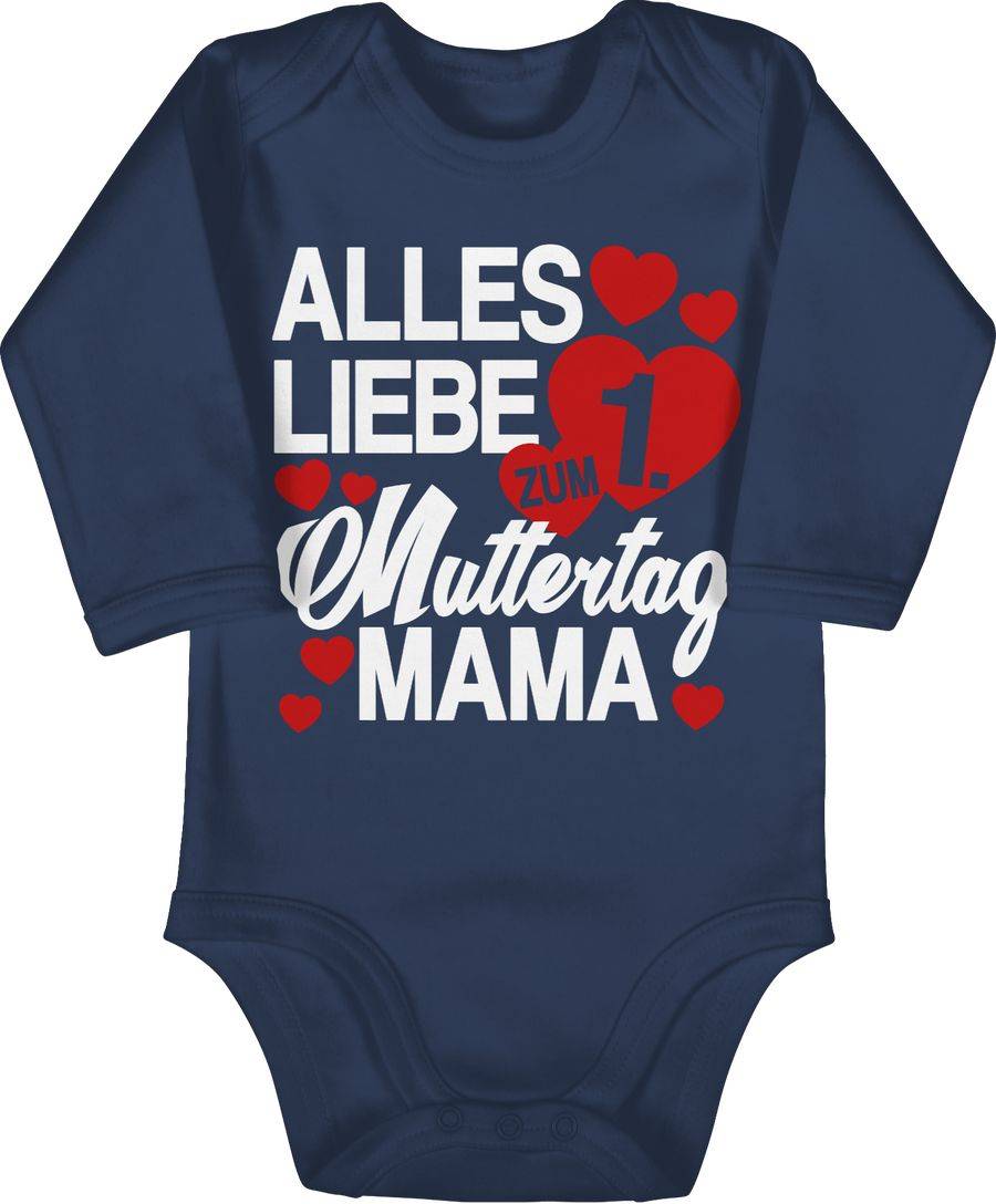 Shirtracer Alles liebe zum 1. Muttertag Mama - rot/weiß: T-Shirt Turnbeutel Shirtracer