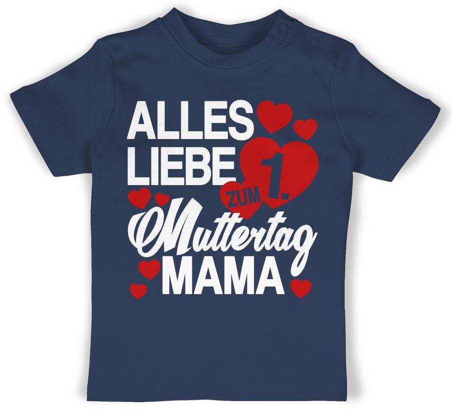 Shirtracer Alles liebe zum 1. Muttertag Mama - rot/weiß: T-Shirt Turnbeutel Shirtracer