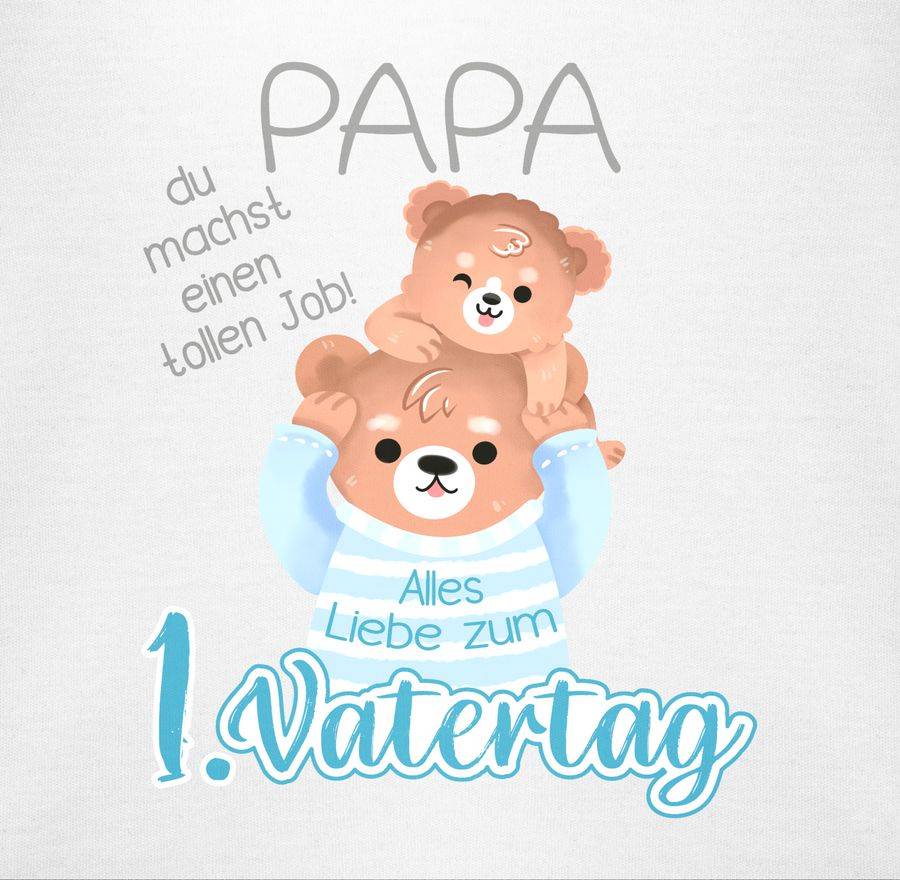 Shirtracer Alles Liebe Zum 1. Vatertag - Papa Bär Und Baby Bär - Grau: Tshirt Gym Bag Shirtracer