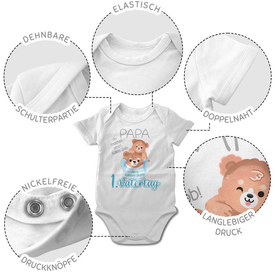 Shirtracer Alles Liebe Zum 1. Vatertag - Papa Bär Und Baby Bär - Grau: Tshirt Gym Bag Shirtracer