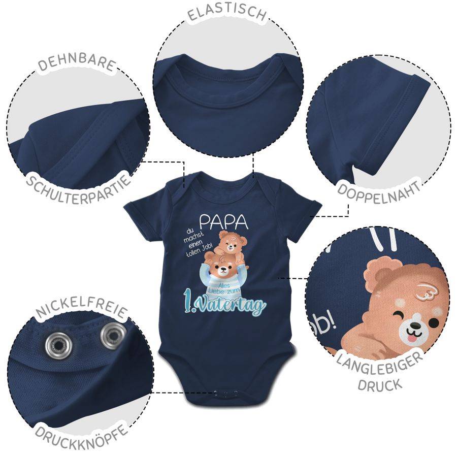 Shirtracer Alles Liebe Zum 1. Vatertag - Papa Bär Und Baby Bär - Weiß: T-Shirt Gym Bag Shirtracer