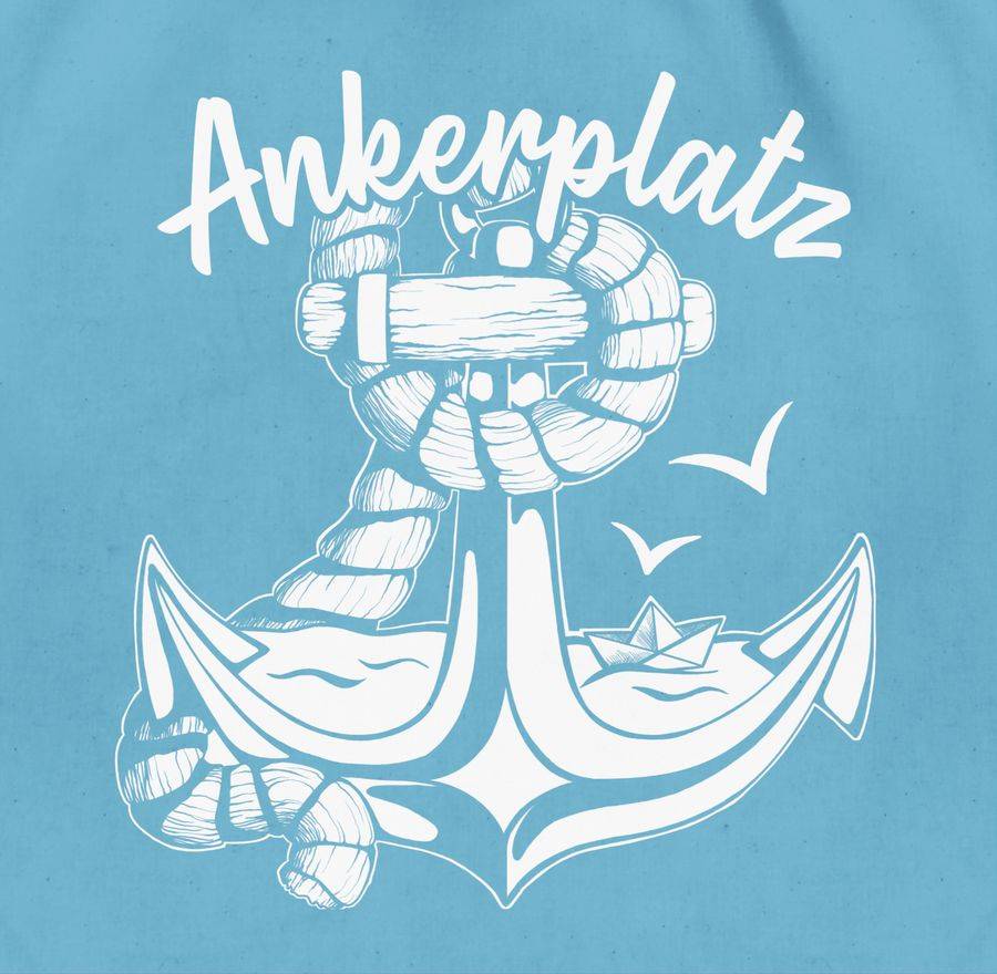Shirtracer Ankerplatz Mit Anker Und Papierboot Weiß: T-Shirt Gym Bag Shirtracer
