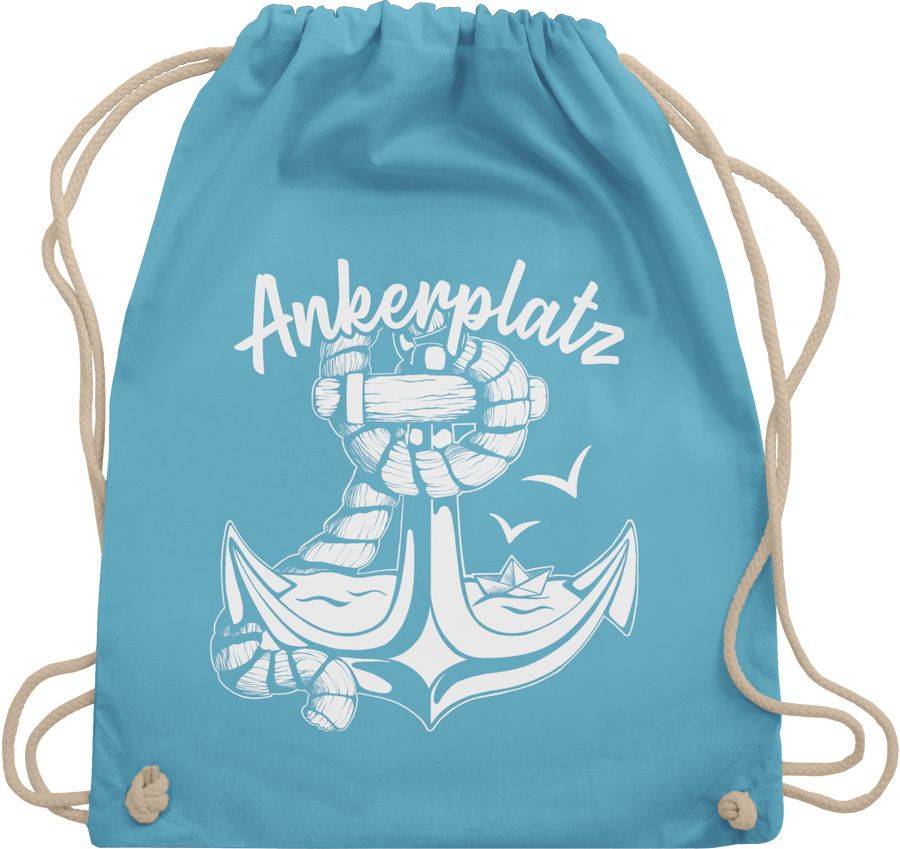 Shirtracer Ankerplatz mit Anker und Papierboot weiß: T-Shirt Gym Bag Shirtracer