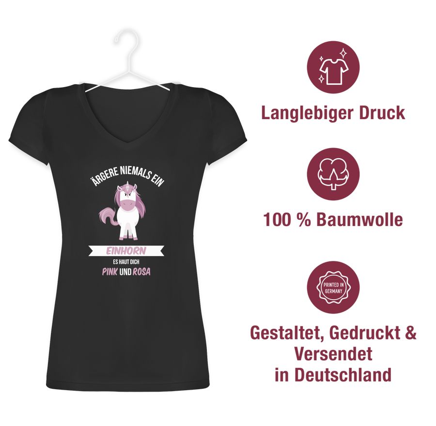 Shirtracer Ärgere Niemals Ein Einhorn Es Haut Dich Pink Und Rosa Shirts & Mehr Shirtracer