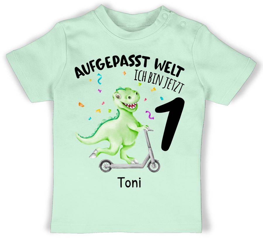 Shirtracer Aufgepasst Welt - Ich bin jetzt 1 - Dino Dinosaurier Shirts & Mehr Shirtracer
