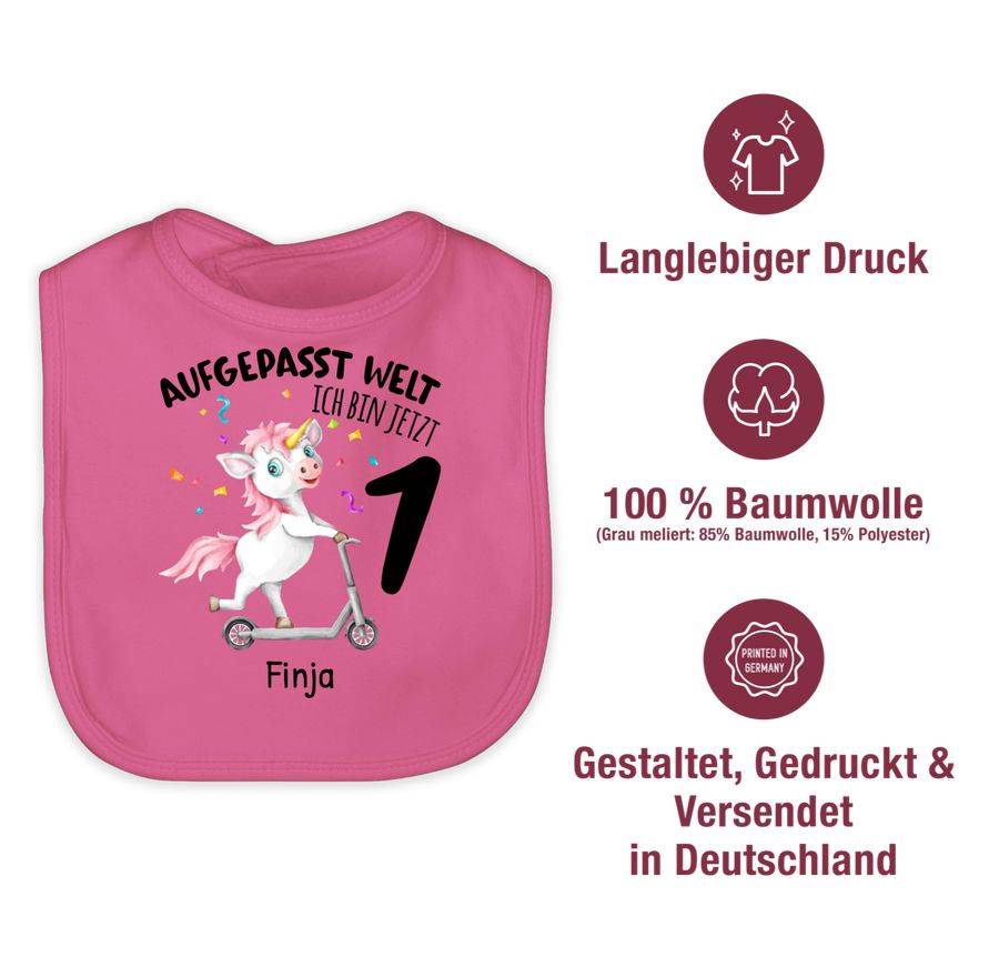 Shirtracer Aufgepasst Welt - Ich Bin Jetzt 1 - Geburtstagsoutfit Einhorn Ich Bin 1 Geschenk Shirtracer