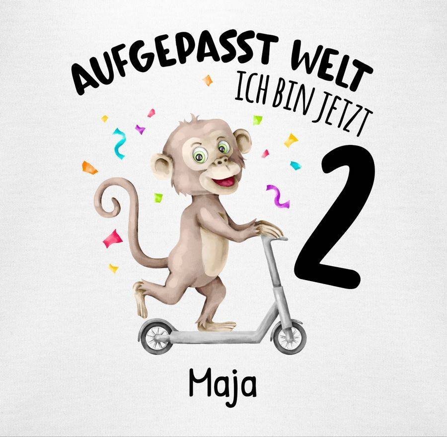 Shirtracer Aufgepasst Welt Ich Bin Jetzt 2 Affe Shirts & Mehr Shirtracer
