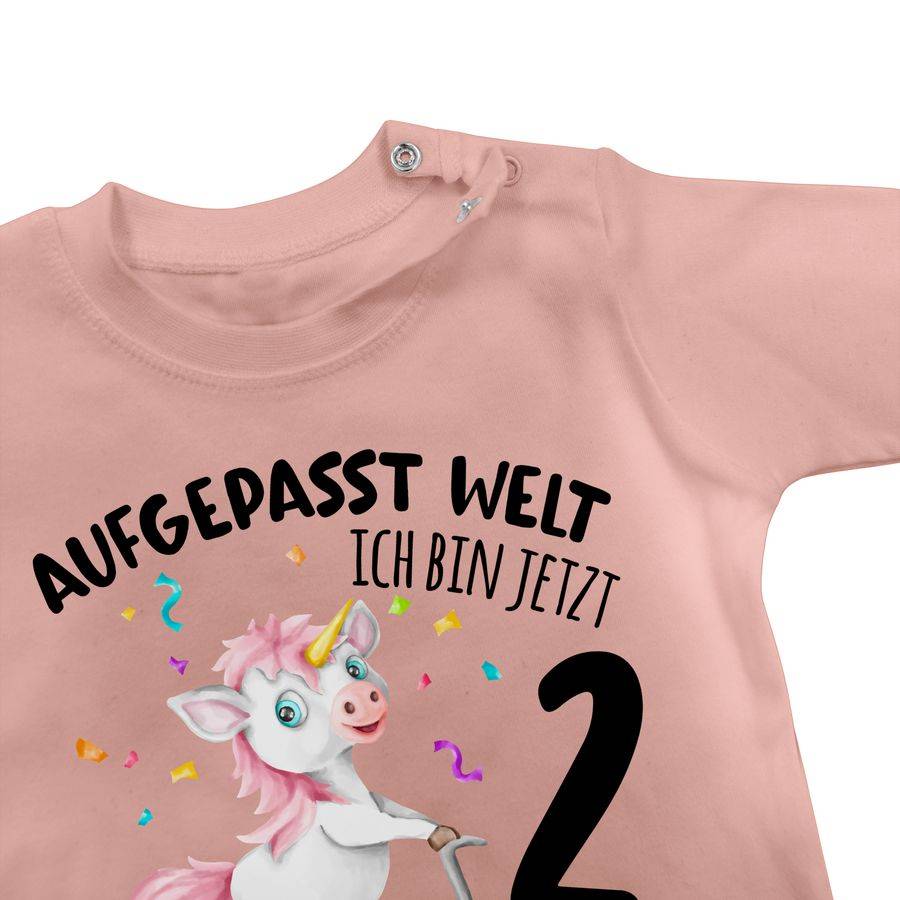 Shirtracer Aufgepasst Welt - Ich Bin Jetzt 2 - Einhorn Mit Name Zum Zweiten: T-Shirt Gym Ba Shirtracer