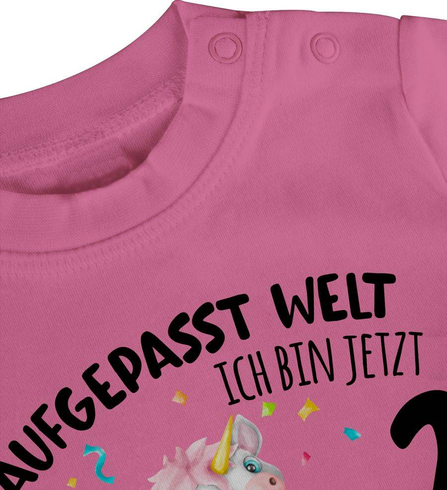 Shirtracer Aufgepasst Welt - Ich Bin Jetzt 2 - Einhorn Mit Name Zum Zweiten: T-Shirt Gym Ba Shirtracer