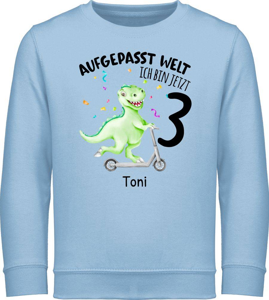 Shirtracer Aufgepasst Welt - Ich bin jetzt 3 - Dino Dinosaurier Saurier Shirts & Mehr Shirtracer