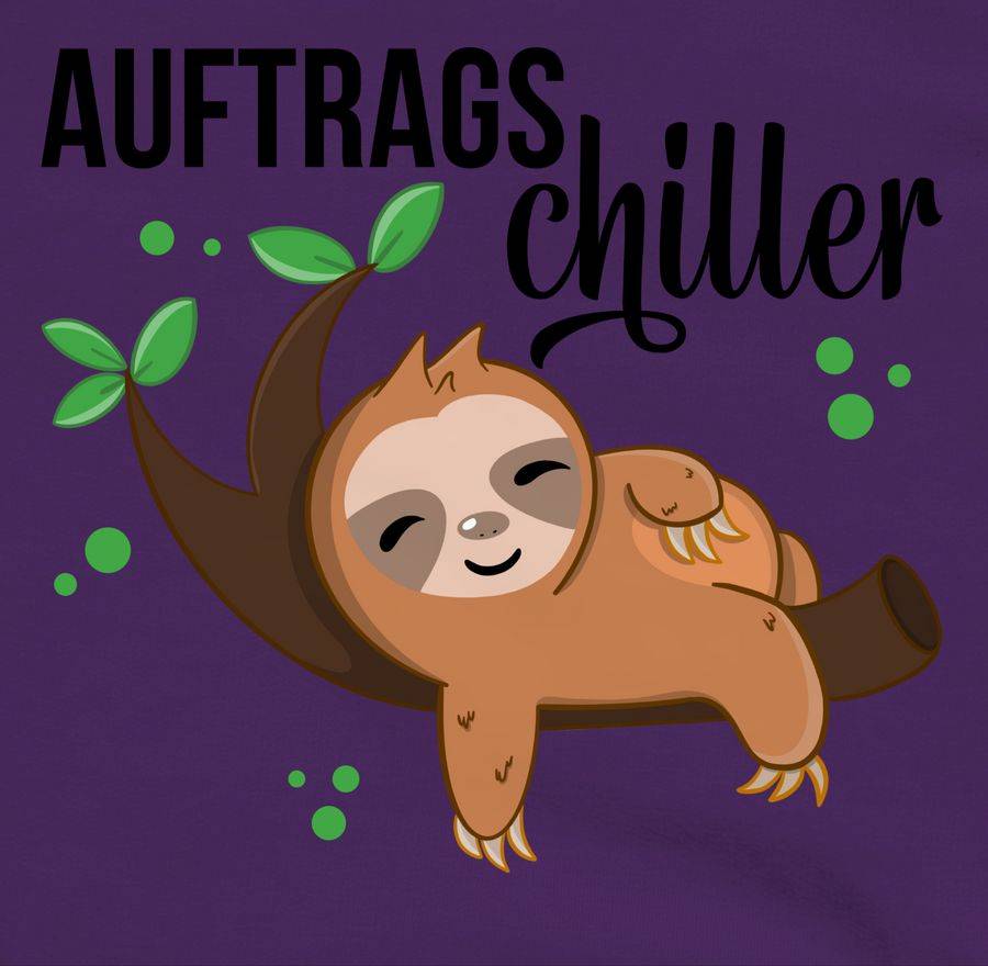 Shirtracer Auftragschiller Mit Faultier Schwarz: Tshirt Rucksack Shirtracer