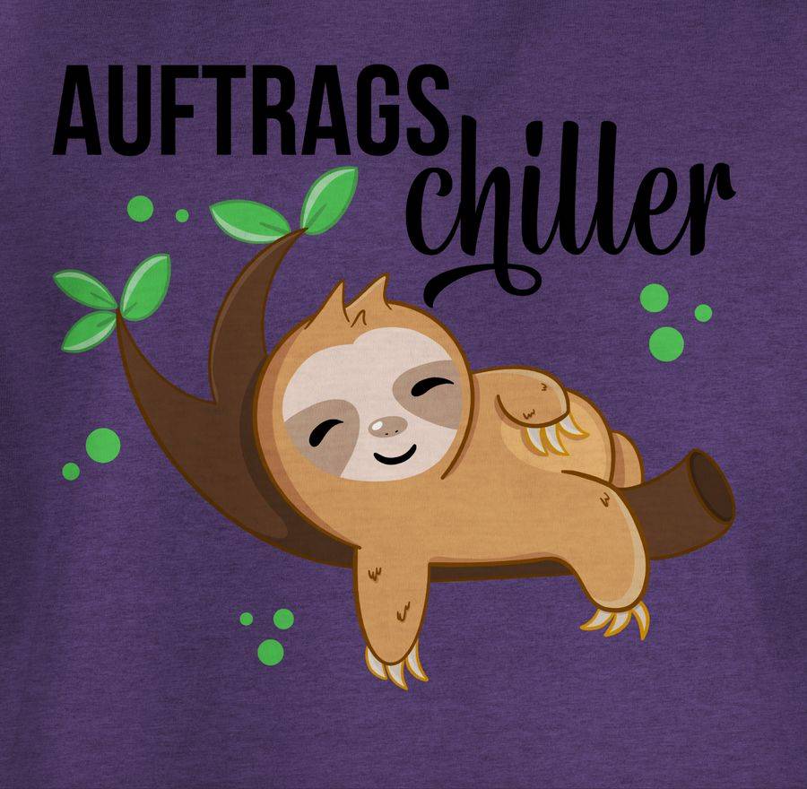 Shirtracer Auftragschiller Mit Faultier Schwarz: Tshirt Rucksack Shirtracer