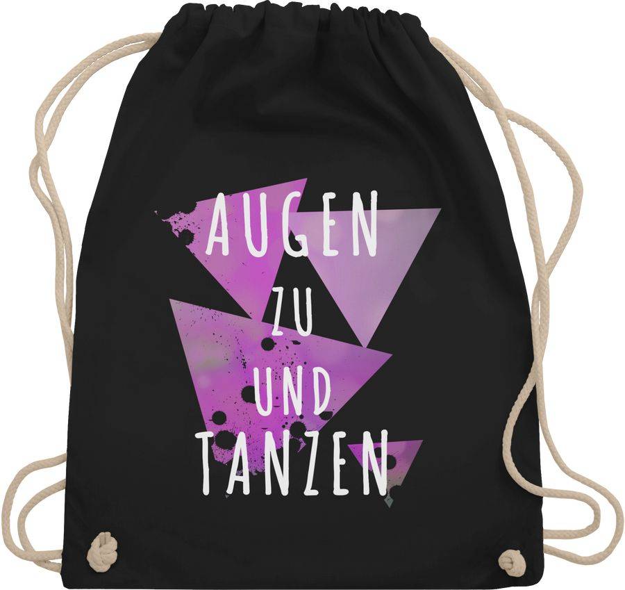 Shirtracer Augen zu und Tanzen lila: T-Shirt Turnbeutel Shirtracer