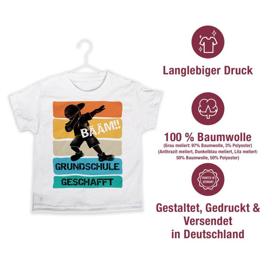 Shirtracer Bääm! Grundschule Geschafft - Vintage Shirts & Mehr Shirtracer