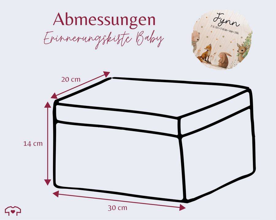 Shirtracer Baby Geschenk Erinnerungsbox Waldtiere Holzkiste Zur Geburt Personalisiert Mit Shirtracer