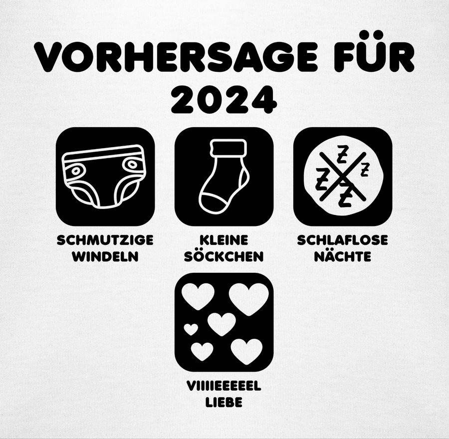 Shirtracer Baby Vorhersage 2024 Schwarz Shirts & Mehr Shirtracer