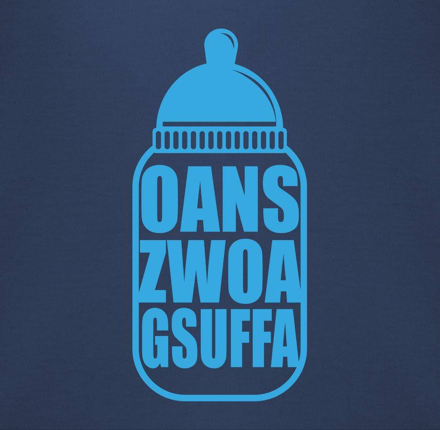 Shirtracer Babyflasche Oans Zwoa Gsuffa Blau Shirts & Mehr Shirtracer