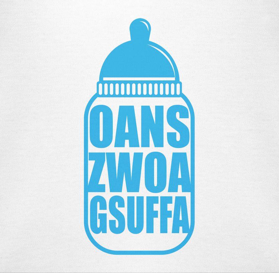 Shirtracer Babyflasche Oans Zwoa Gsuffa Blau Shirts & Mehr Shirtracer