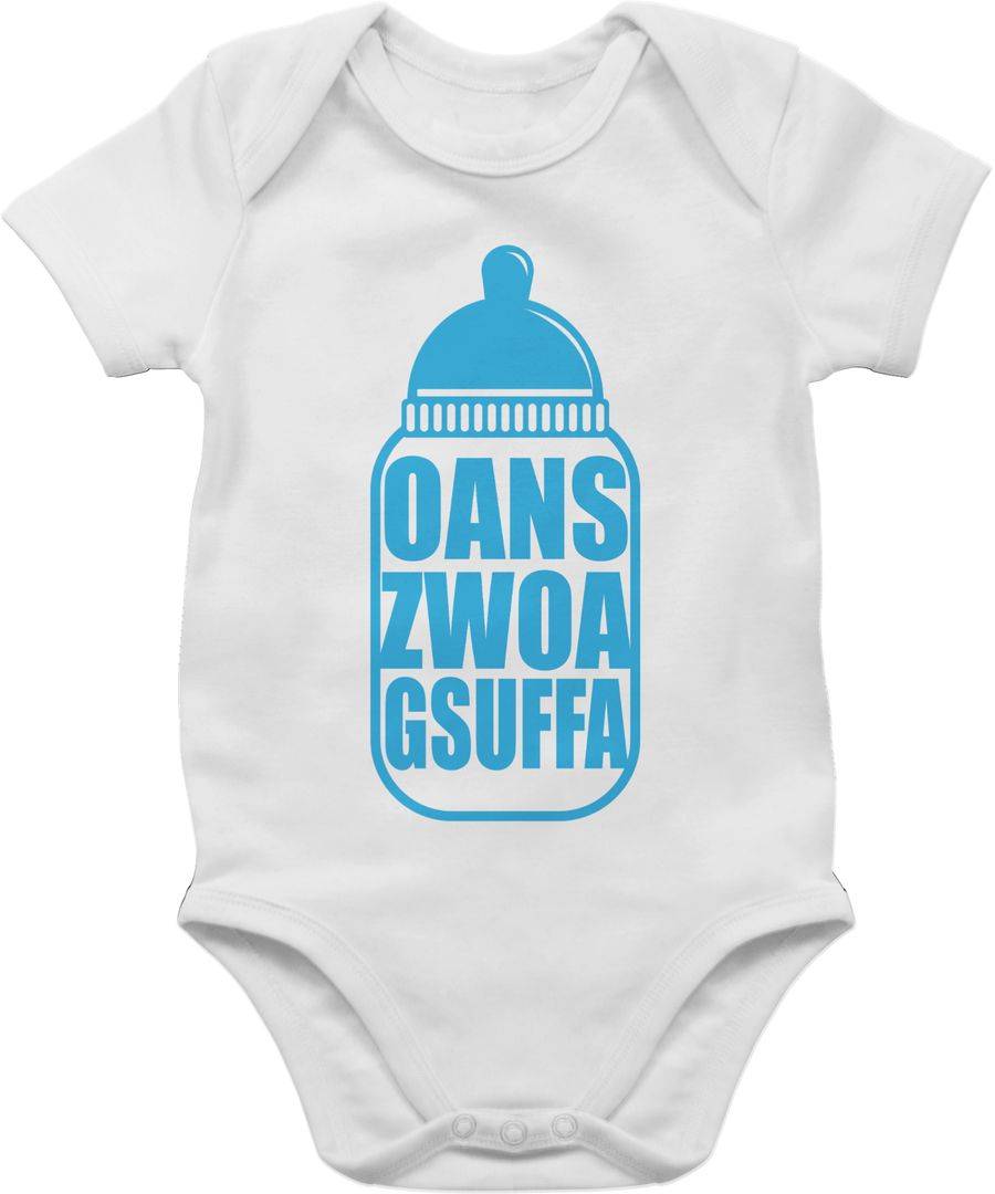 Shirtracer Babyflasche Oans Zwoa Gsuffa blau Shirts & Mehr Shirtracer