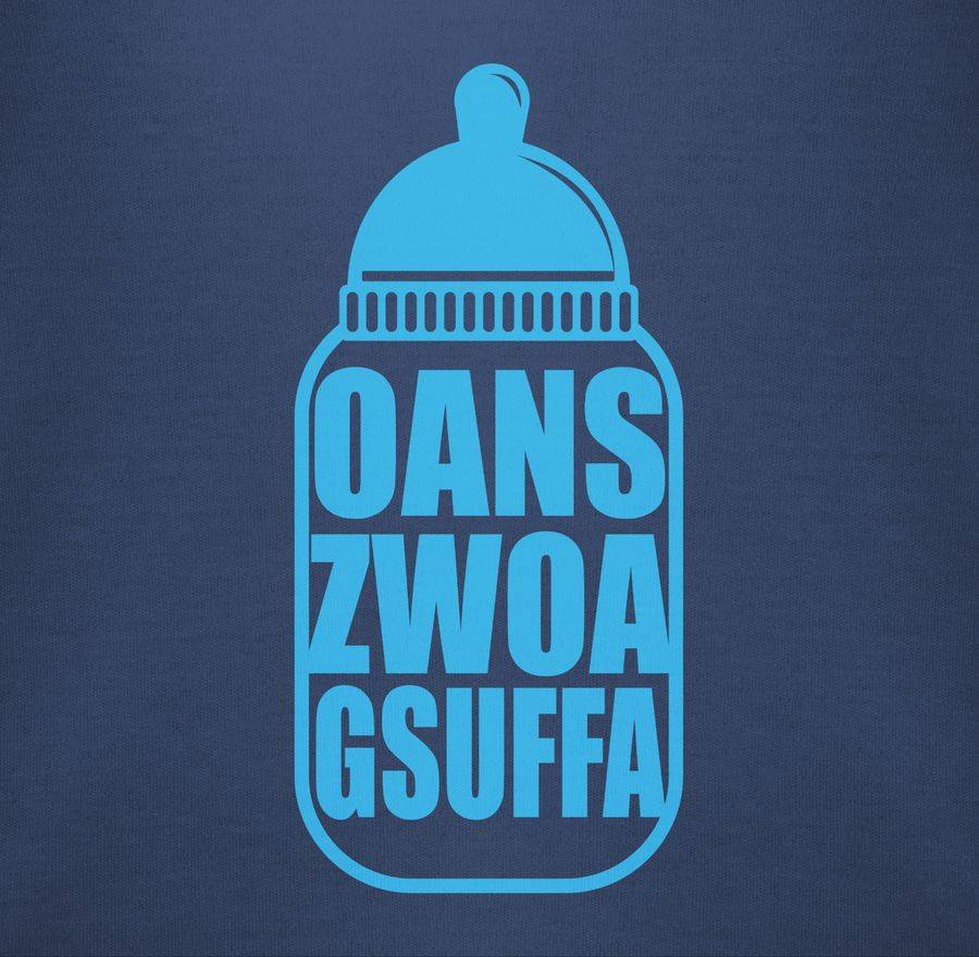 Shirtracer Babyflasche Oans Zwoa Gsuffa Blau Shirts & Mehr Shirtracer
