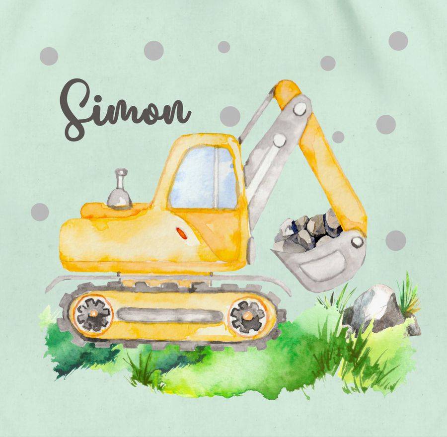 Shirtracer Bagger Baggerfahrer Geschenk: T-Shirt Turnbeutel Shirtracer