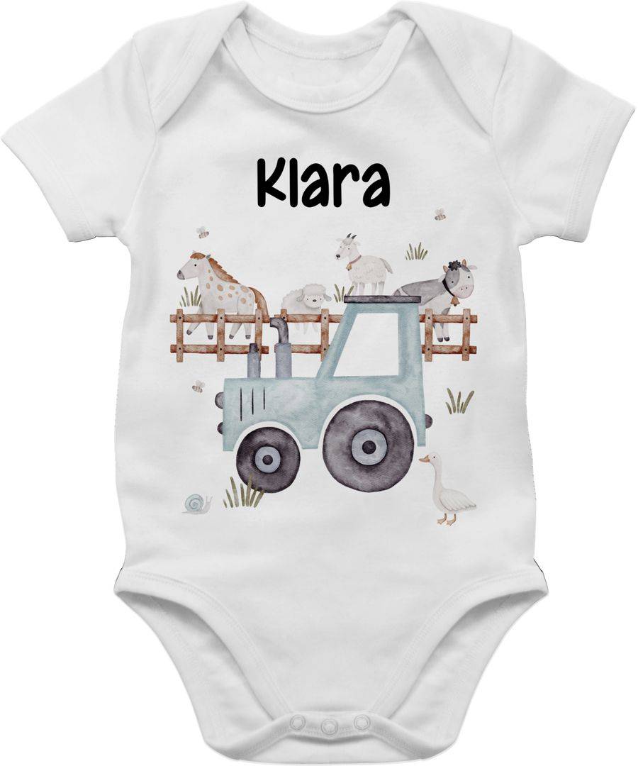 Shirtracer Bauernhof Traktor Tiere mit Namen Landwirtschaftlicher Tiermotiv Bauernhoftieren Shirtracer