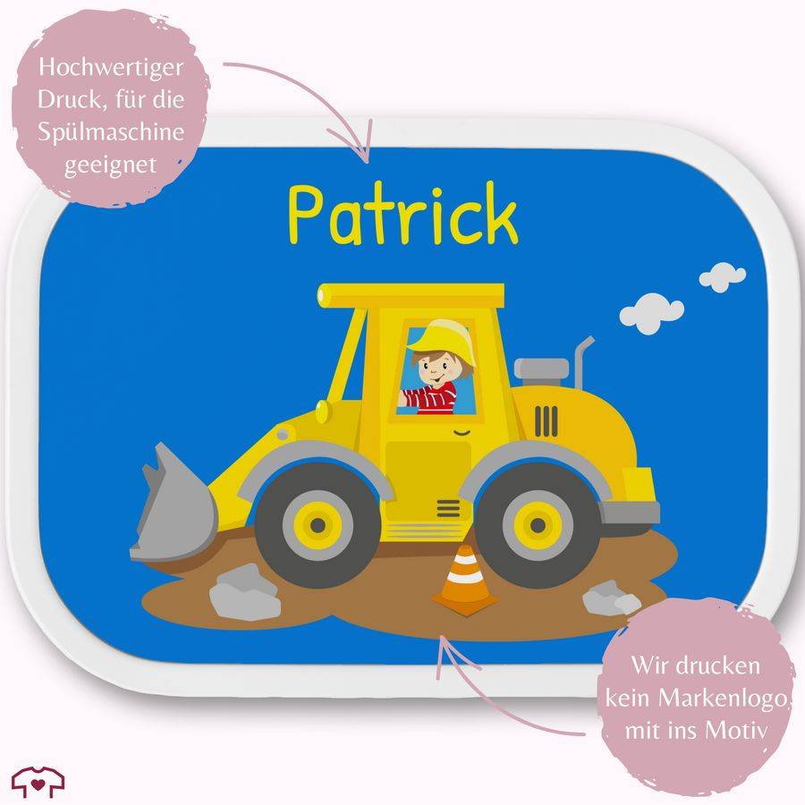 Shirtracer Baustellenfahrzeug Bagger Radlader: T-Shirt Rucksack Shirtracer