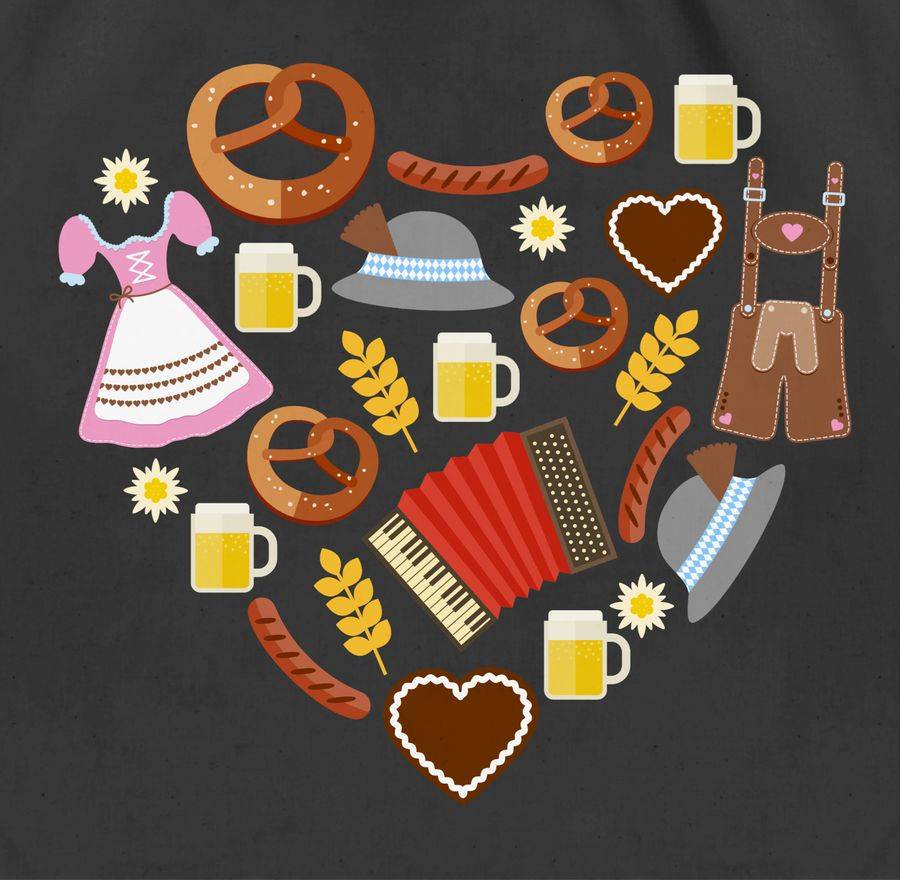 Shirtracer Bayrisches Herz: T-Shirt Rucksack Shirtracer