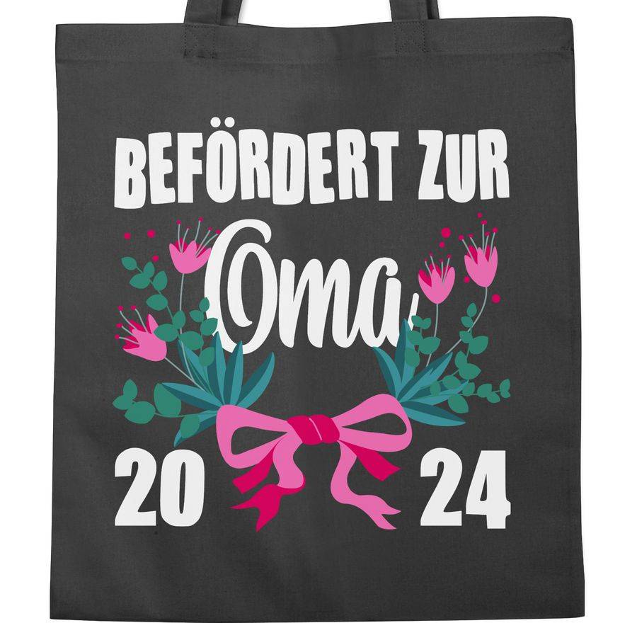 Shirtracer Befördert Zur Oma 2024 Mit Blumen - Weiß: T-Shirt Gym Bag Shirtracer