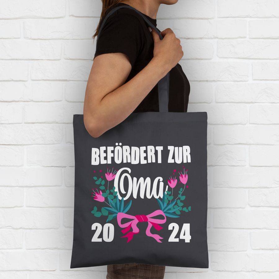 Shirtracer Befördert Zur Oma 2024 Mit Blumen - Weiß: T-Shirt Gym Bag Shirtracer