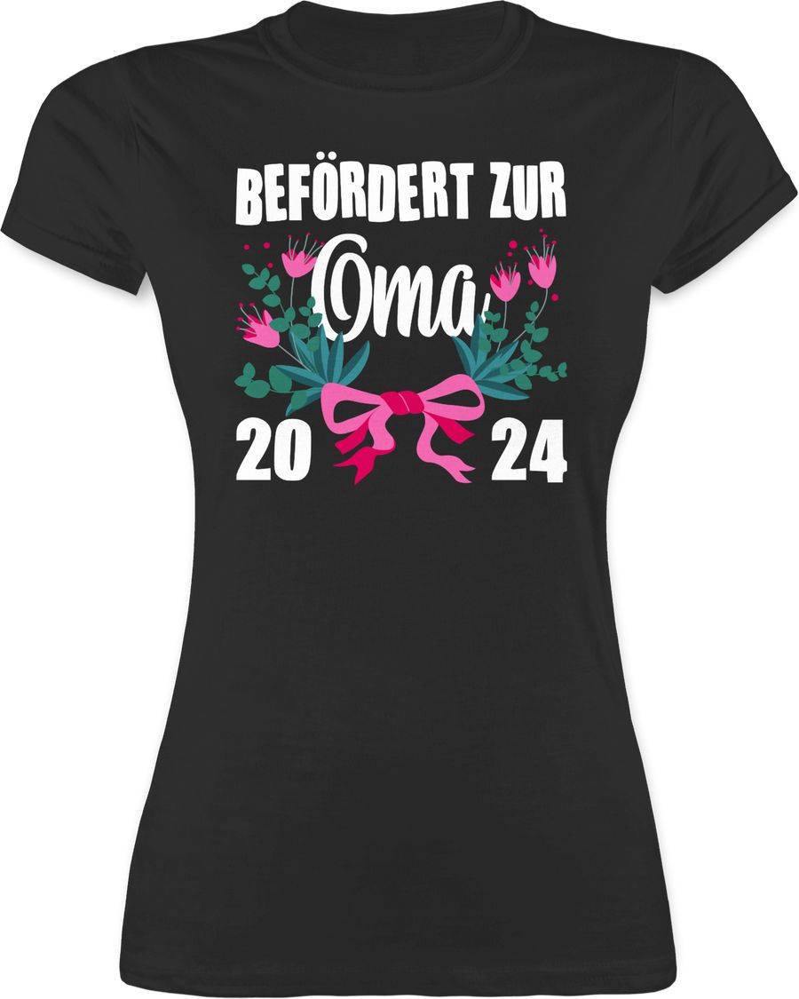 Shirtracer Befördert zur Oma 2024 mit Blumen - weiß: T-Shirt Gym Bag Shirtracer
