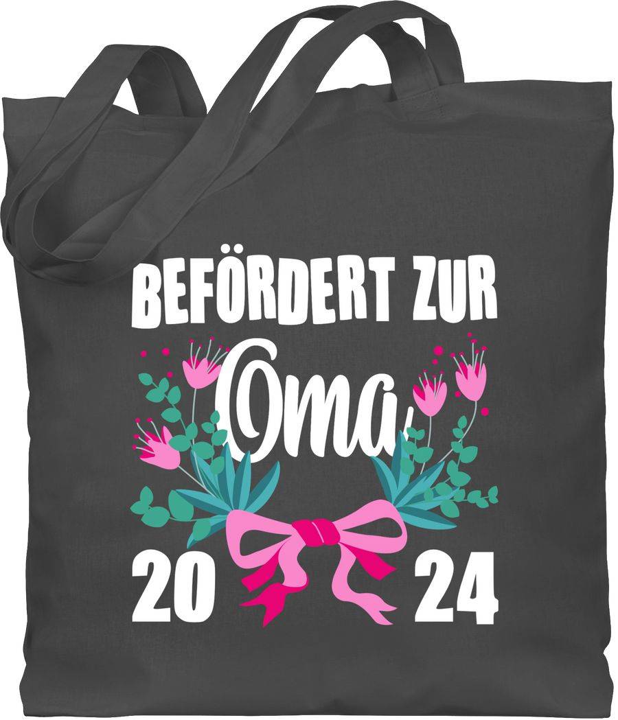 Shirtracer Befördert zur Oma 2024 mit Blumen - weiß: T-Shirt Gym Bag Shirtracer