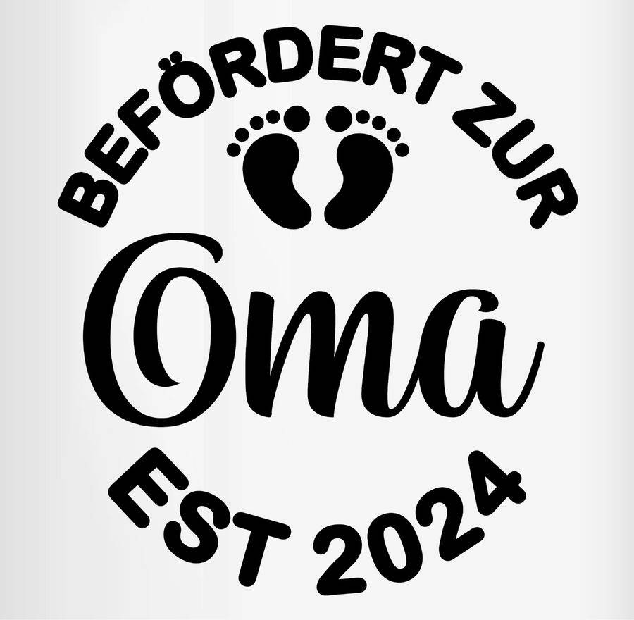Shirtracer Befördert Zur Oma 2024 - Schwarz: Tshirt Turnbeutel Shirtracer