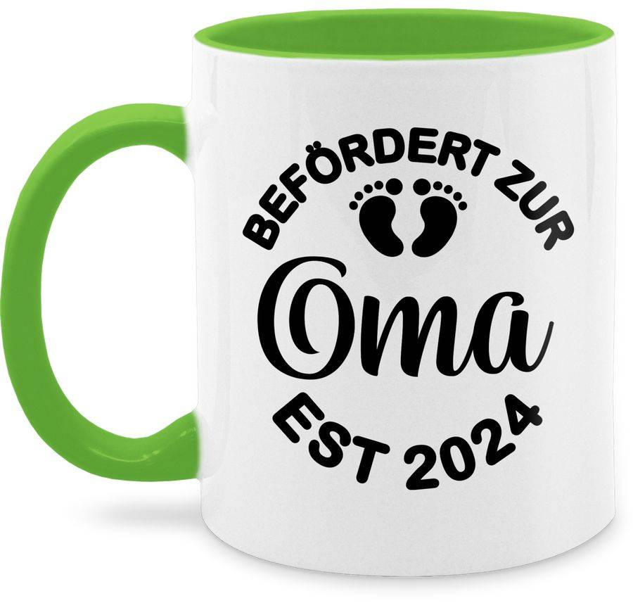 Shirtracer Befördert zur Oma 2024 - schwarz: Tshirt Turnbeutel Shirtracer
