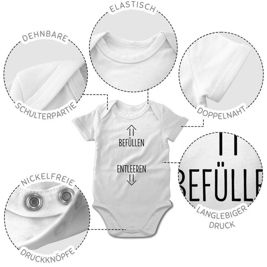 Shirtracer Befüllen Und Entleeren Strampler-Motiv: Tshirt Turnbeutel Shirtracer