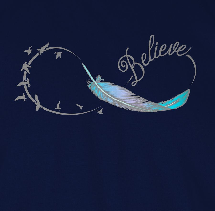 Shirtracer Believe Feder Schwalben Unendlichkeitszeichen Bunt Shirts & Mehr Shirtracer