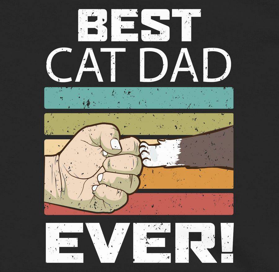 Shirtracer Best Cat Dad Ever - Vintage Weiß: T-Shirt Turnbeutel Shirtracer