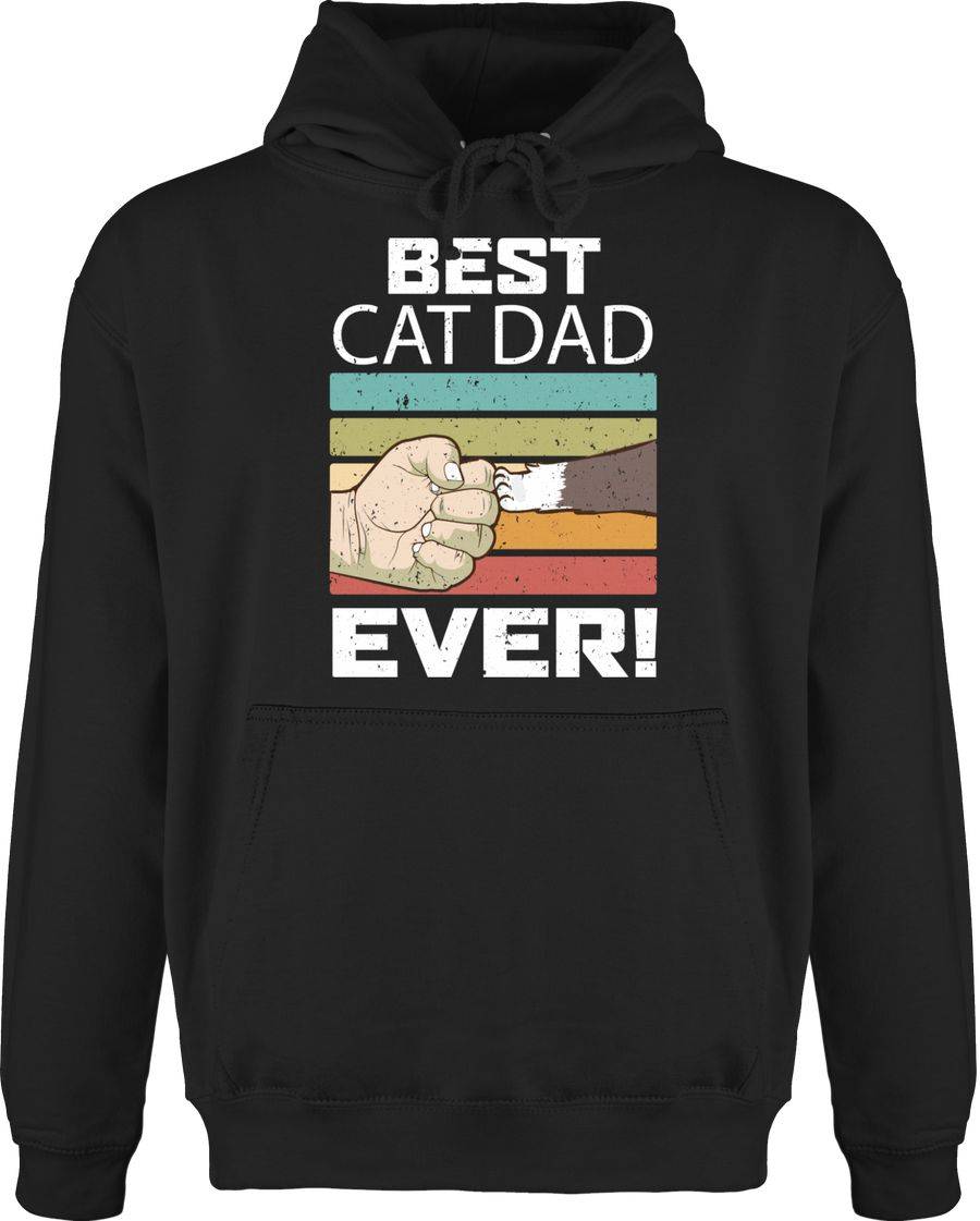 Shirtracer Best Cat Dad Ever - Vintage weiß: T-Shirt Turnbeutel Shirtracer