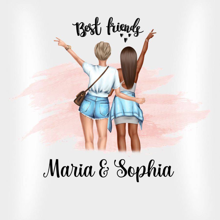 Shirtracer Best Friends Hände Peace Mit Name Freundinnen: T-Shirt Rucksack Shirtracer