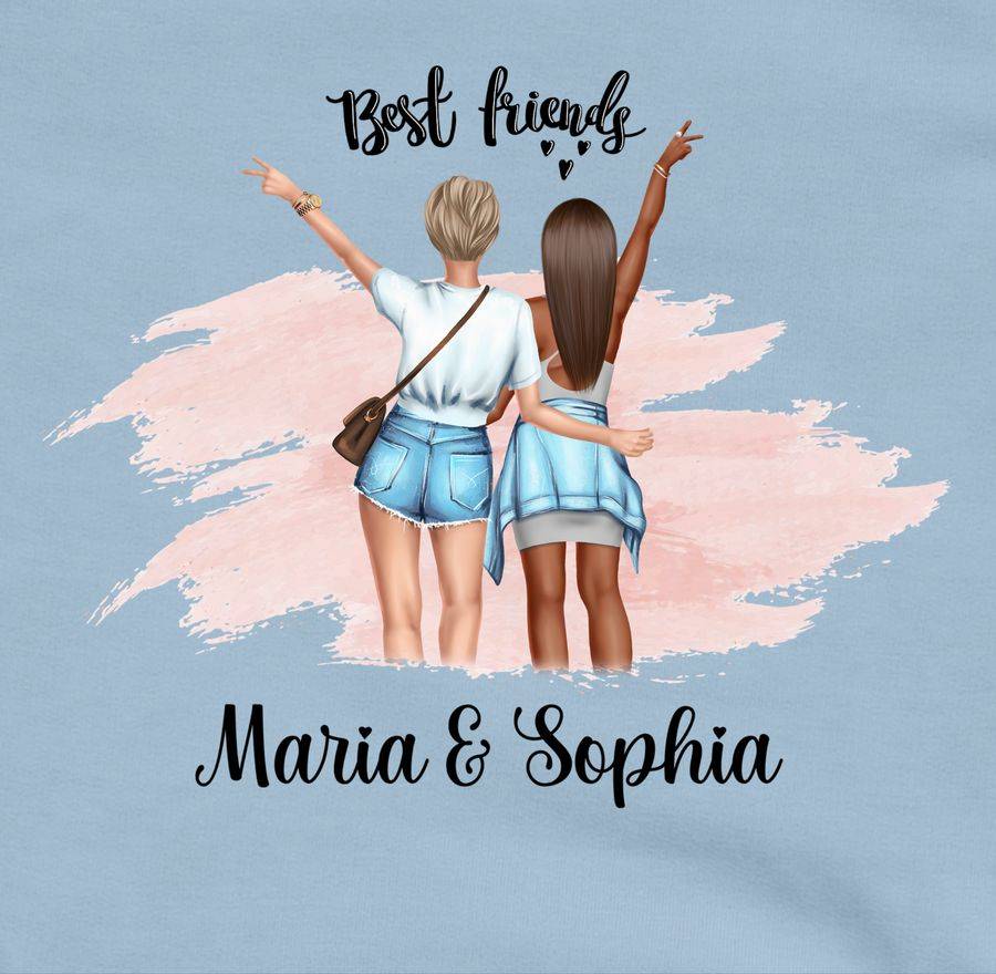 Shirtracer Best Friends Hände Peace Mit Name Freundinnen: T-Shirt Rucksack Shirtracer