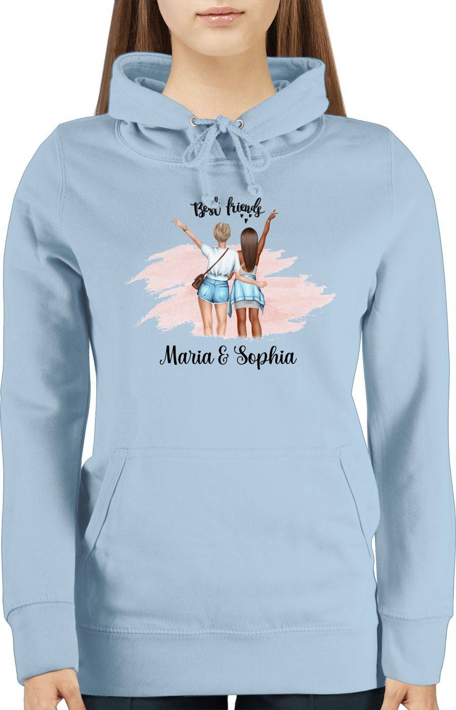Shirtracer Best Friends Hände Peace Mit Name Freundinnen: T-Shirt Rucksack Shirtracer