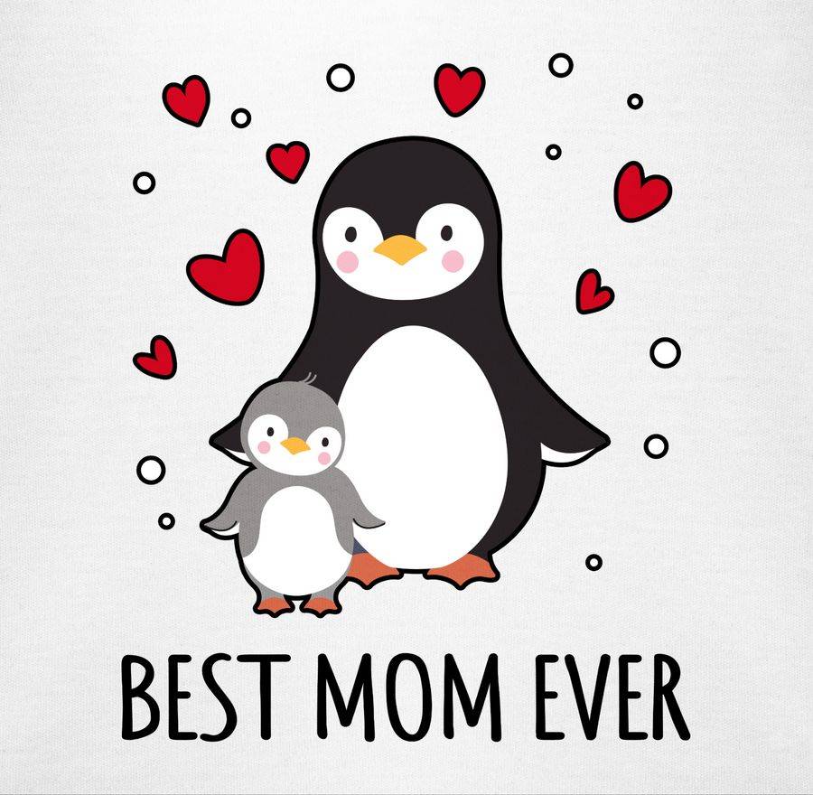 Shirtracer Best Mom Ever - Pinguine: T-Shirt Turnbeutel Shirtracer