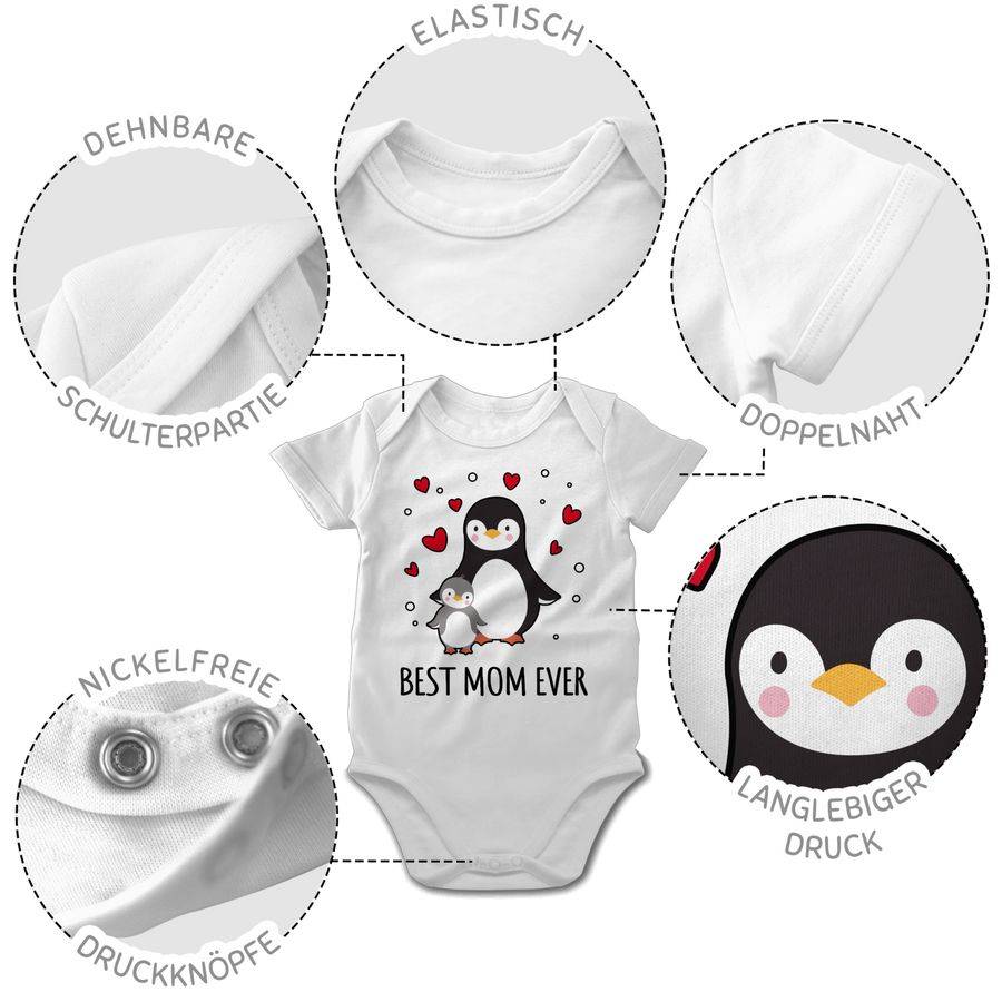 Shirtracer Best Mom Ever - Pinguine: T-Shirt Turnbeutel Shirtracer