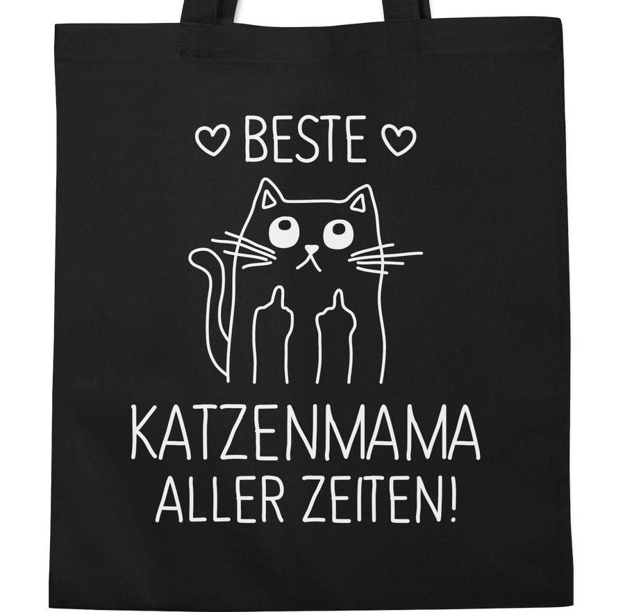 Shirtracer Beste Katzenmama Aller Zeiten Weiß: Tshirt Turnbeutel Shirtracer