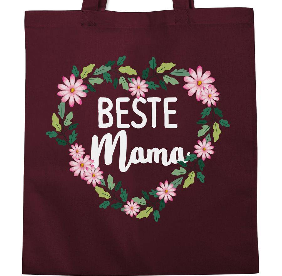 Shirtracer Beste Mama Blumenherz - Weiß: Tshirt Gym Bag Shirtracer